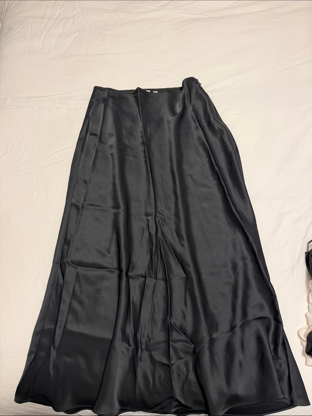 Aritzia Black Satin Maxi Skirt